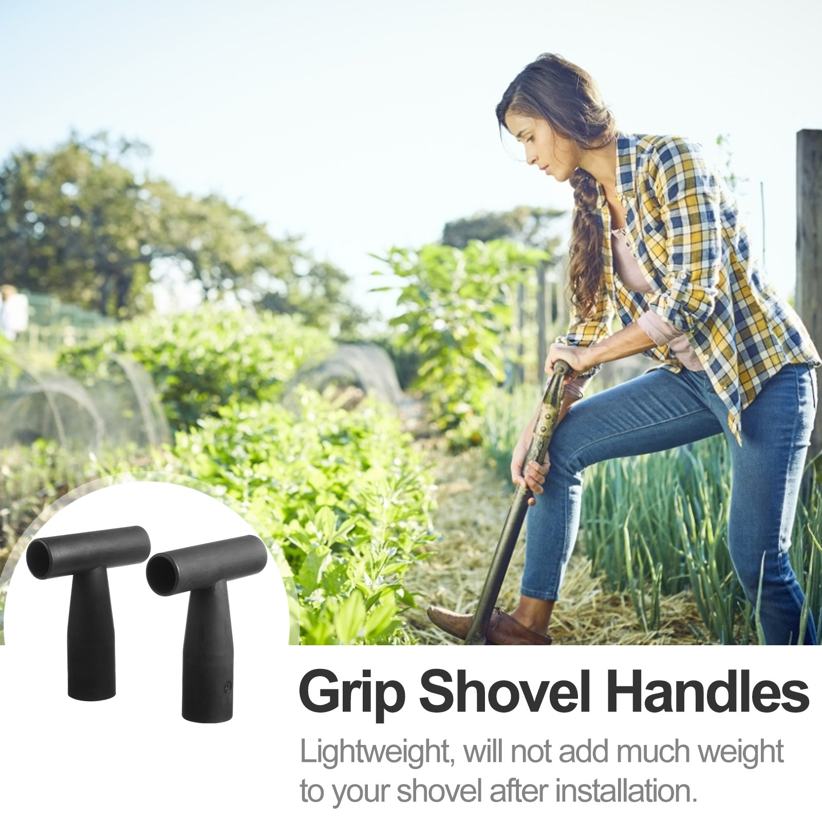 2Pcs T-Design Shovel Handle Re - Spade Digging Fork ulasan dan harga